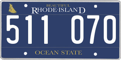 RI license plate 511070