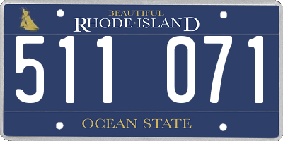 RI license plate 511071