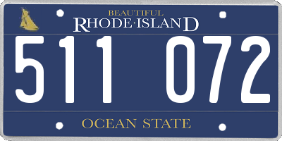 RI license plate 511072