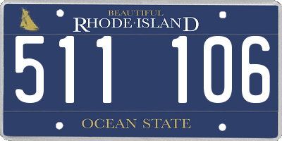 RI license plate 511106