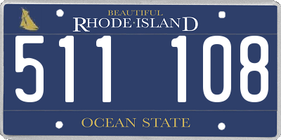 RI license plate 511108