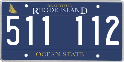 RI license plate 511112