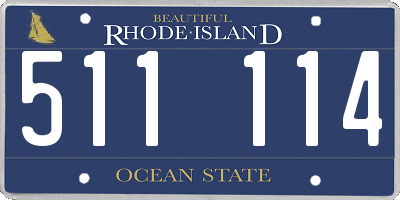 RI license plate 511114