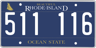 RI license plate 511116