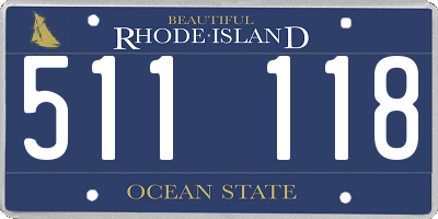 RI license plate 511118