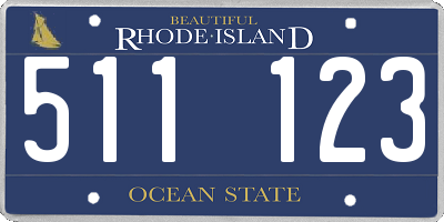 RI license plate 511123