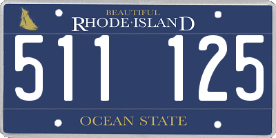 RI license plate 511125