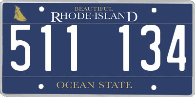 RI license plate 511134