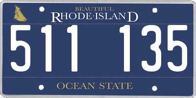 RI license plate 511135