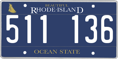 RI license plate 511136