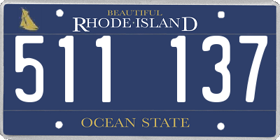 RI license plate 511137