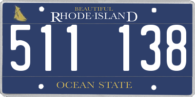 RI license plate 511138