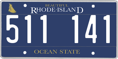 RI license plate 511141
