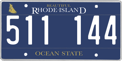 RI license plate 511144