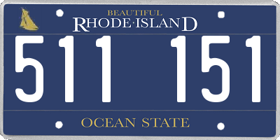 RI license plate 511151