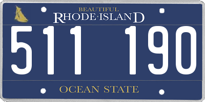 RI license plate 511190