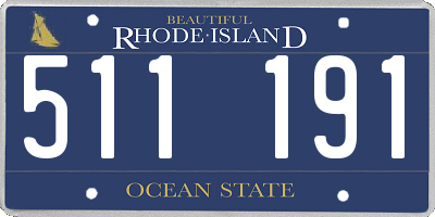 RI license plate 511191