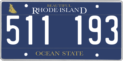 RI license plate 511193