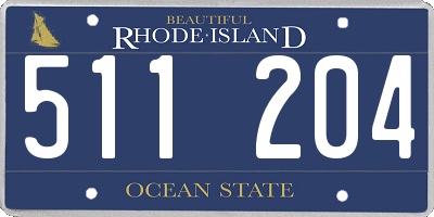 RI license plate 511204