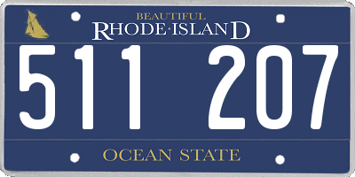 RI license plate 511207