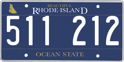 RI license plate 511212