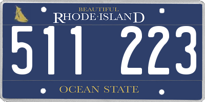 RI license plate 511223