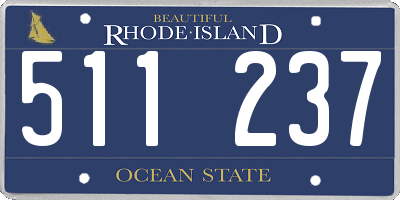 RI license plate 511237