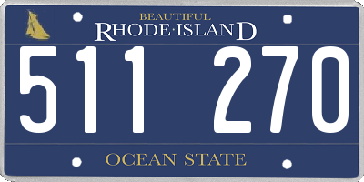 RI license plate 511270
