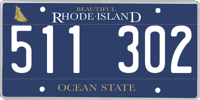 RI license plate 511302