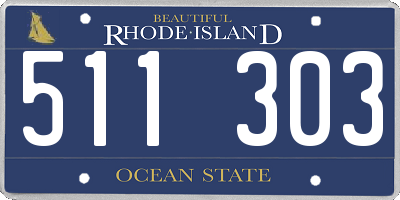 RI license plate 511303