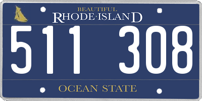 RI license plate 511308