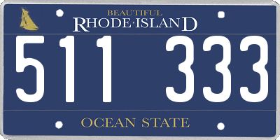 RI license plate 511333