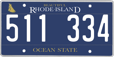 RI license plate 511334