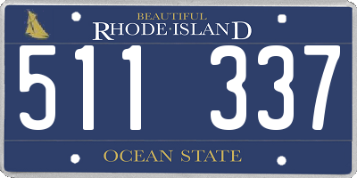 RI license plate 511337