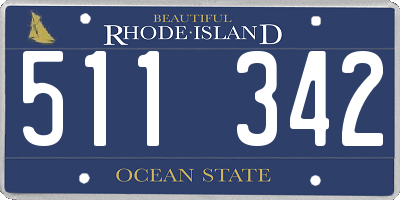 RI license plate 511342