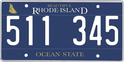 RI license plate 511345