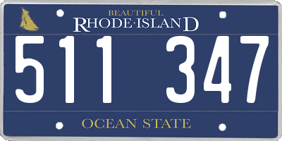 RI license plate 511347