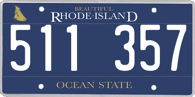 RI license plate 511357