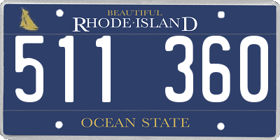 RI license plate 511360