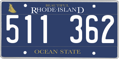 RI license plate 511362