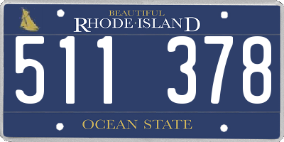 RI license plate 511378