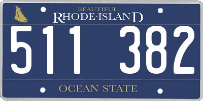 RI license plate 511382