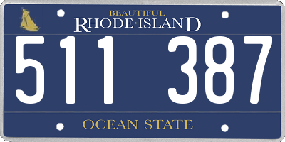 RI license plate 511387