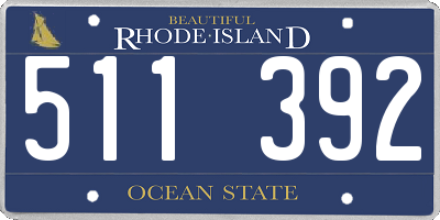 RI license plate 511392