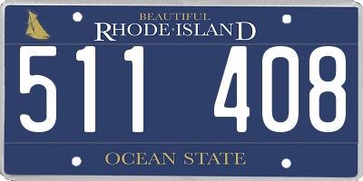 RI license plate 511408