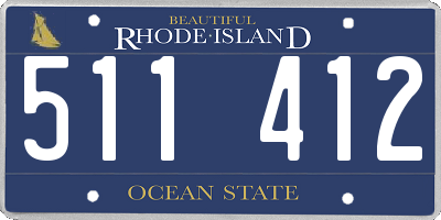 RI license plate 511412