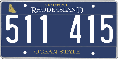 RI license plate 511415