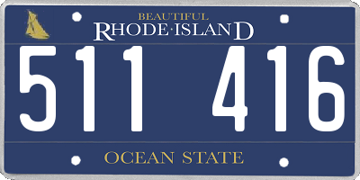 RI license plate 511416