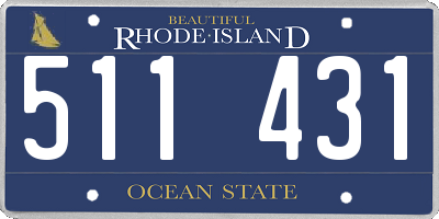 RI license plate 511431