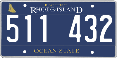 RI license plate 511432